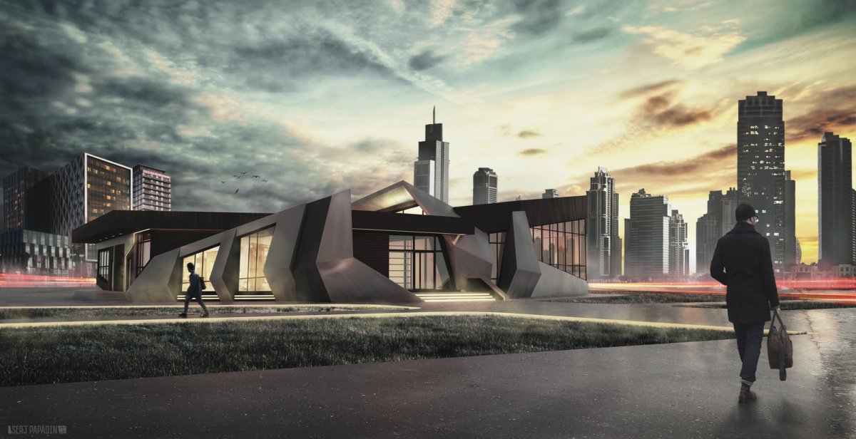 Фон города для архитектурной подачи