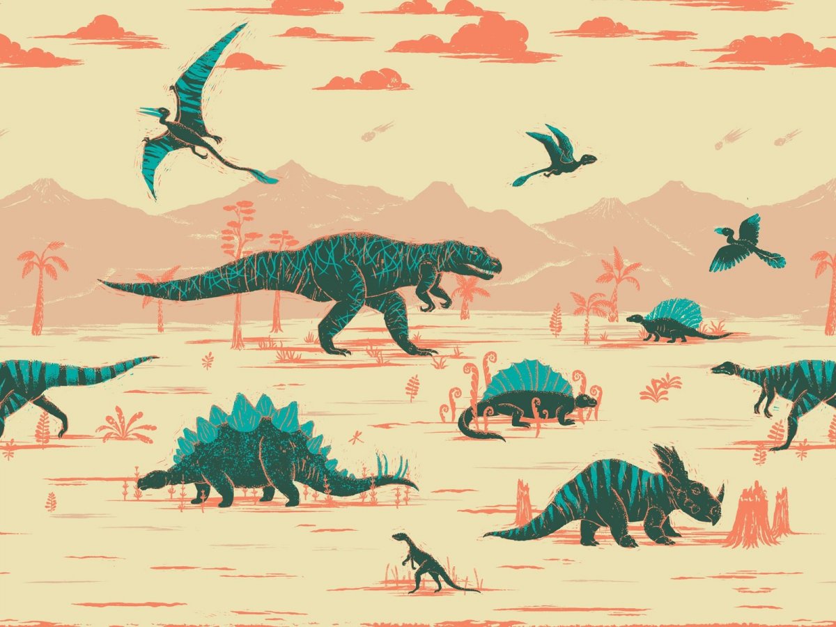 Принт динозавром Минимализм