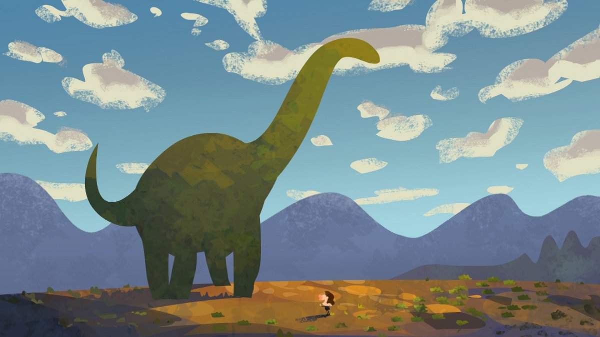 Пейзаж с динозаврами