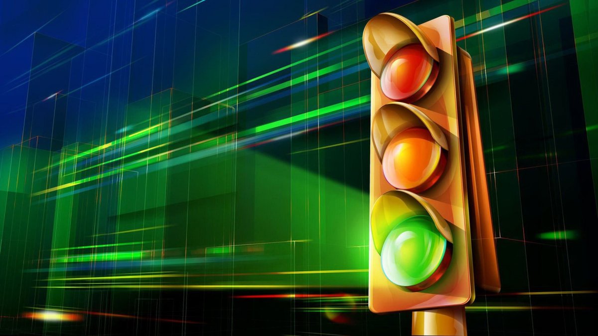 Зеленый свет светофора