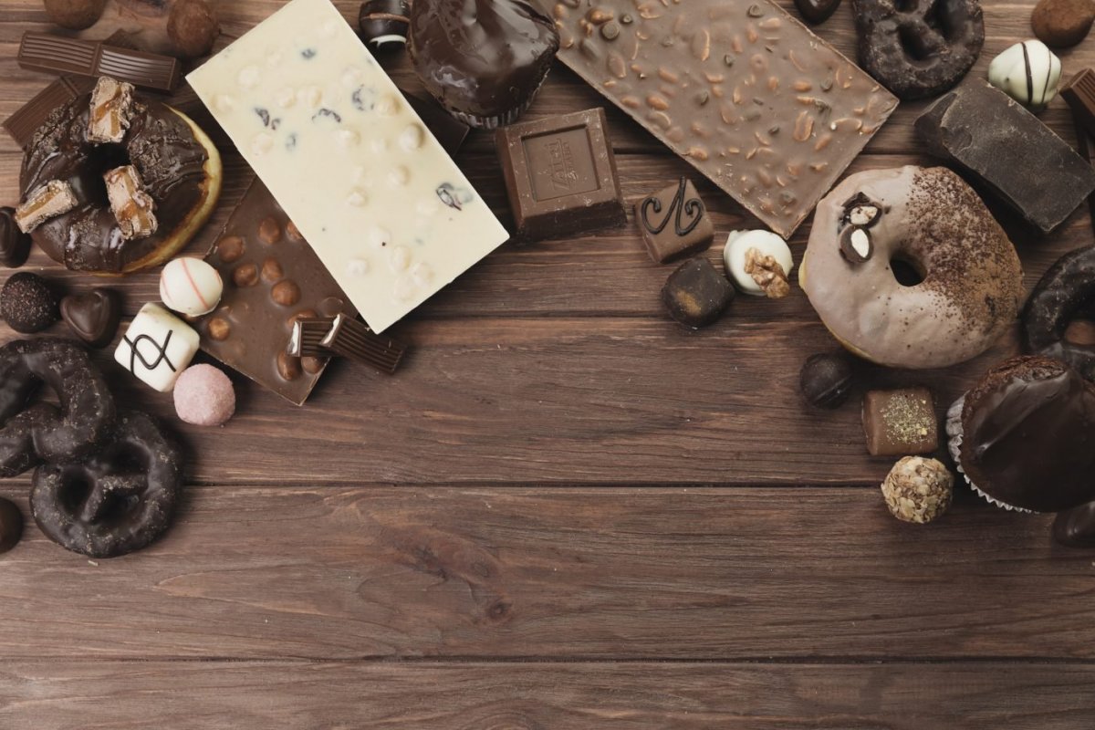 Шоколад вид сверху