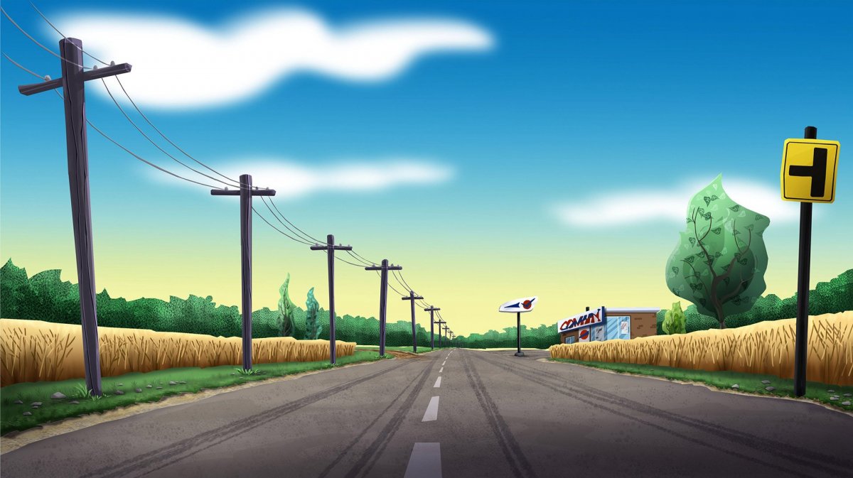 Мультяшная улица дорога