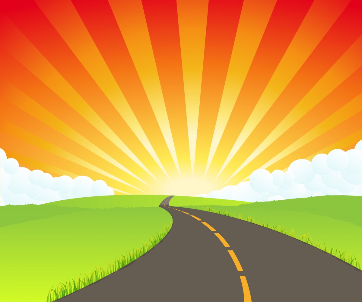 Пейзаж с дорогой вектор