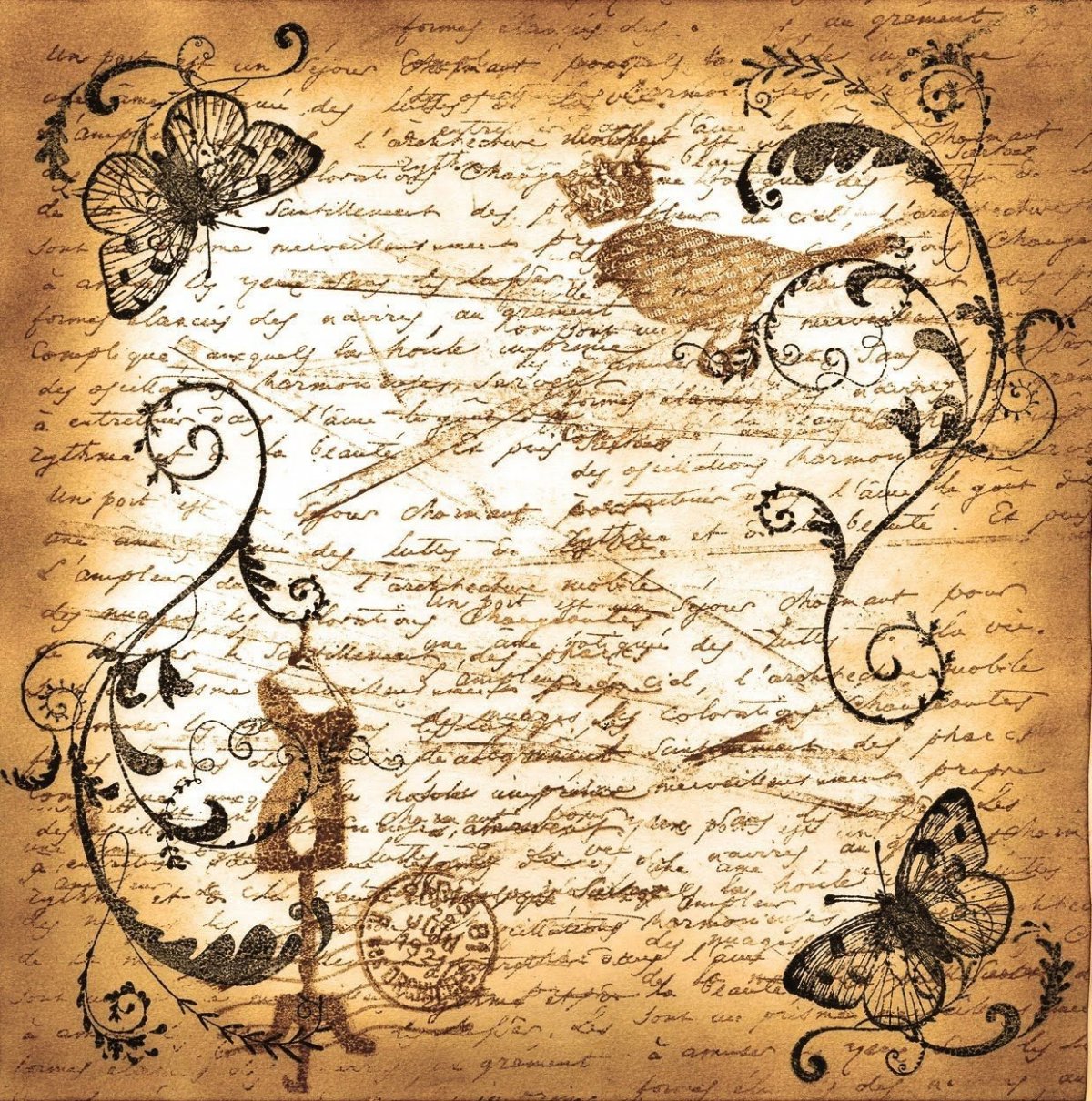 Бумага для скрапбукинга Винтаж