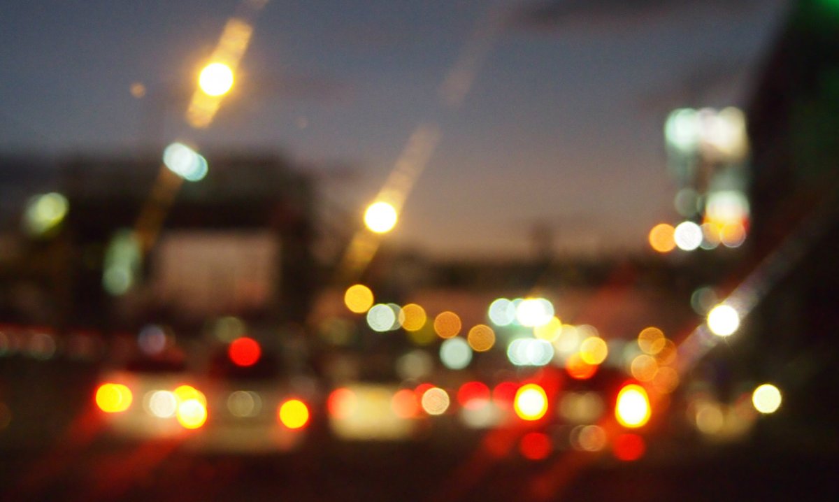 Вид из машины размытый