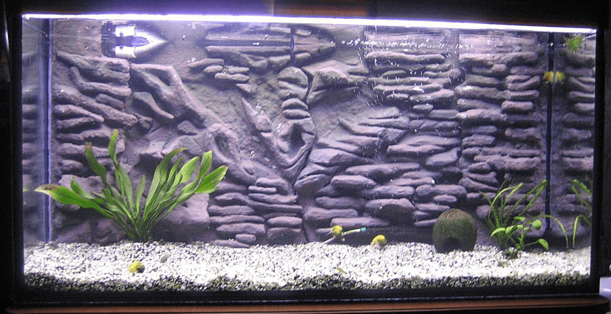 Задний фон для аквариума рельефный