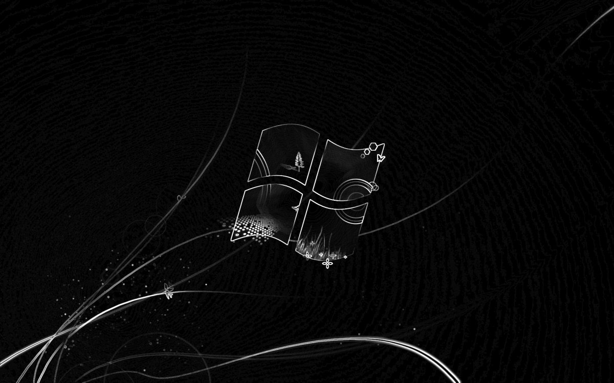 Черный фон Windows 7