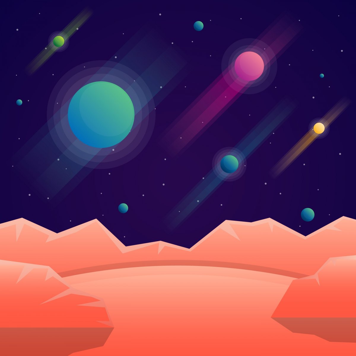 Космос в мультяшном стиле