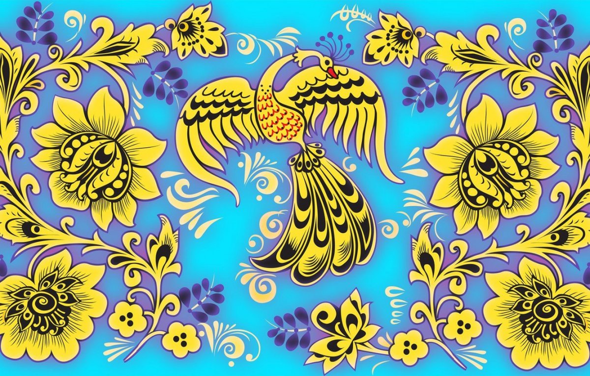 Хохломские узоры Жар птица