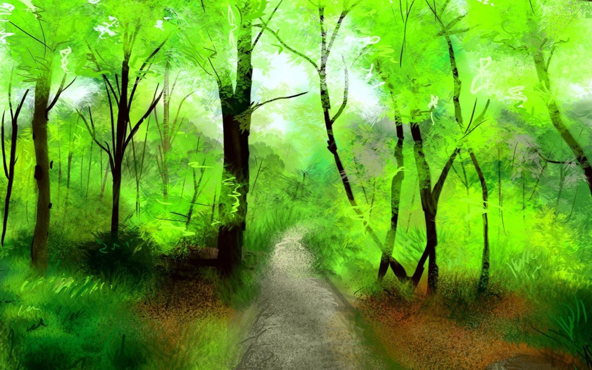 Нарисованный лес