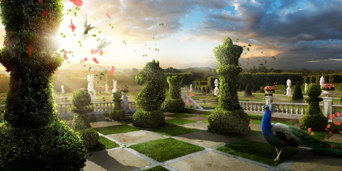 Сад красной королевы из Алисы в стране чудес