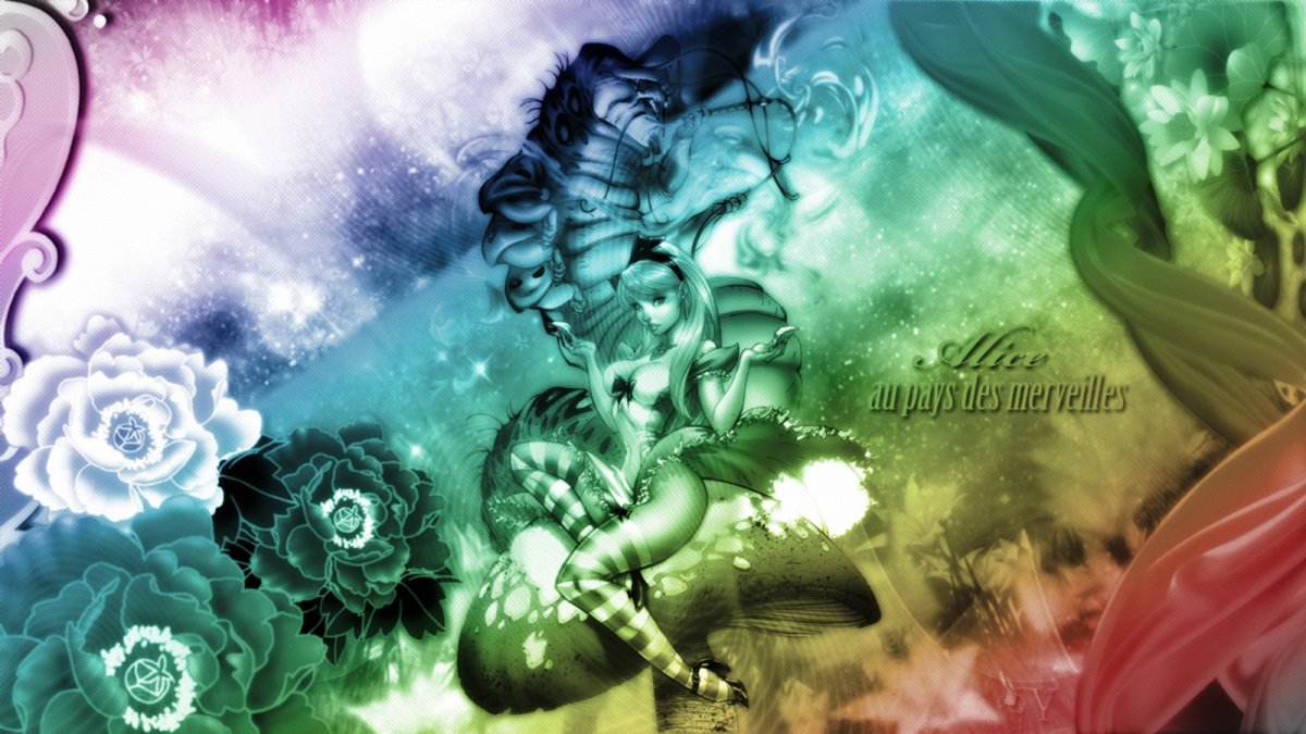 Алиса в стране чудес абстракция