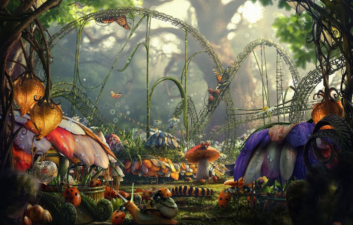 Алиса в стране чудес лес