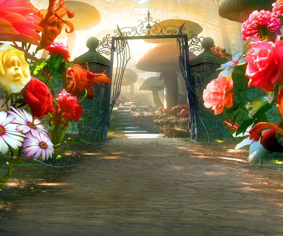 Сад из Алисы в стране чудес