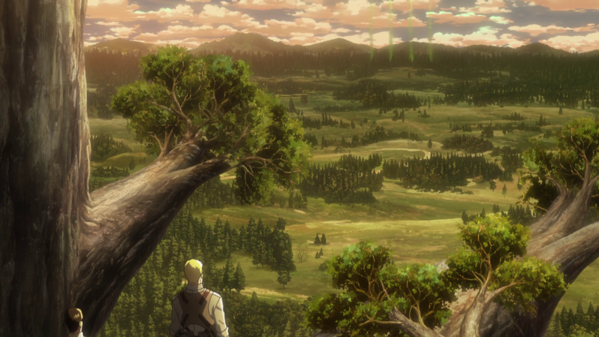 Лес гигантских деревьев атака титанов