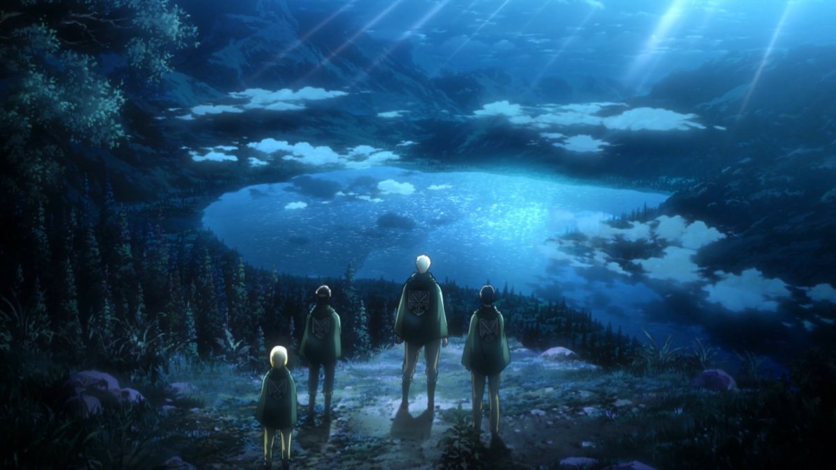 Аниме небо атака титанов