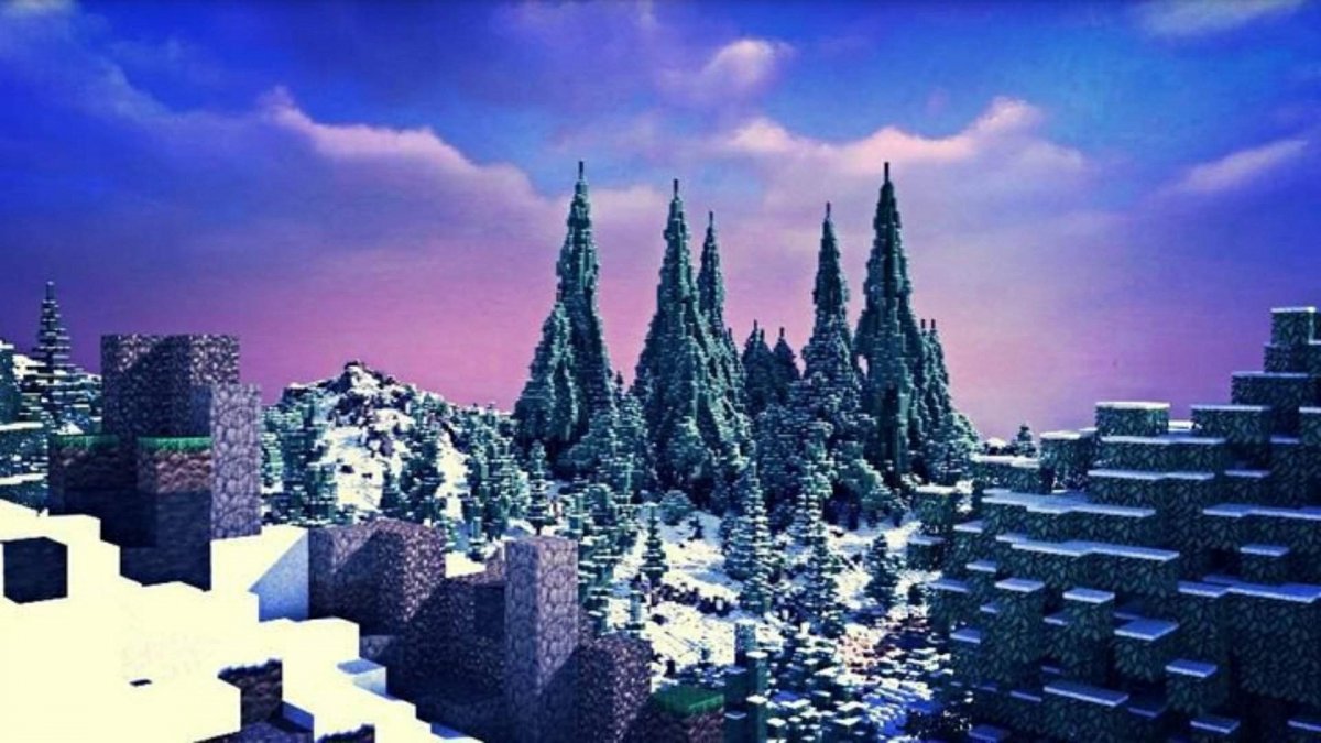 Зимние пейзажи в МАЙНКРАФТЕ