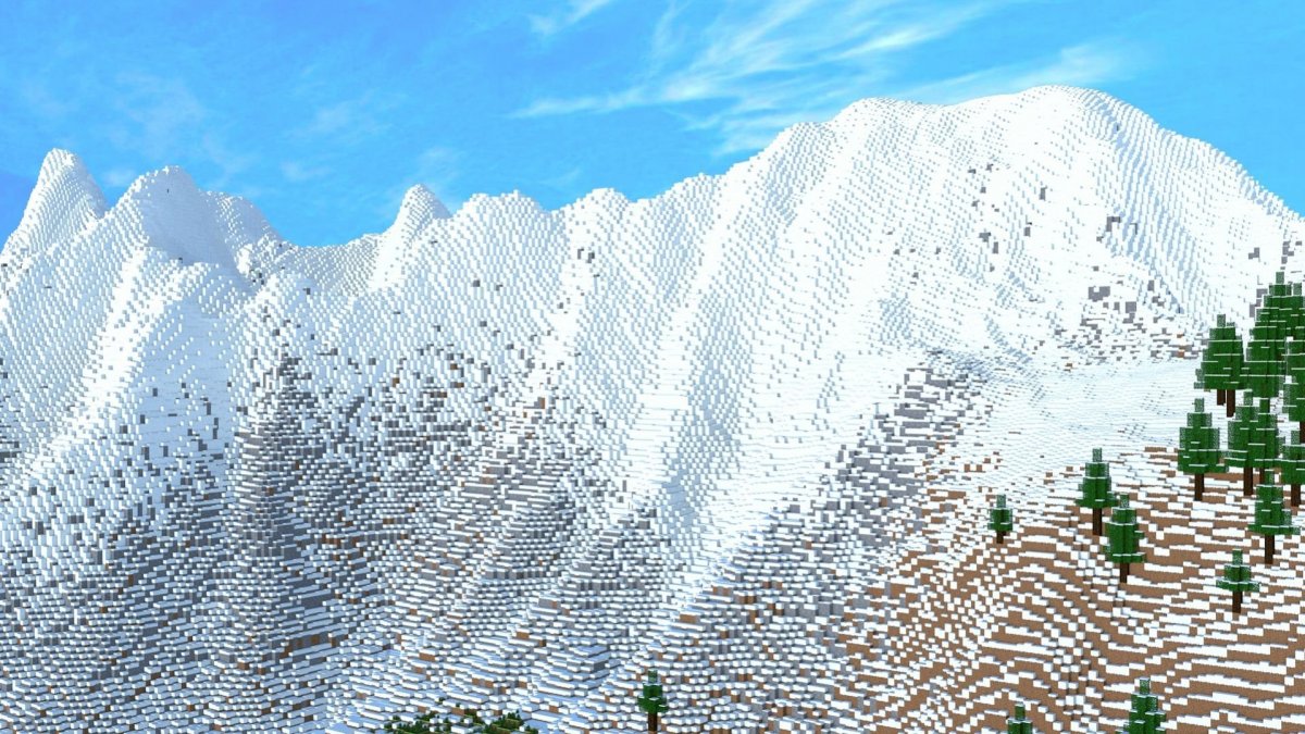 Снежный биом горы в майнкрафт 1.17