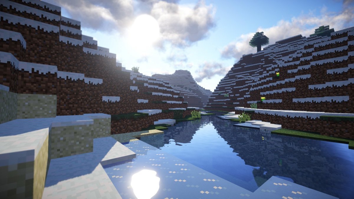 Зимний биом с шейдерами