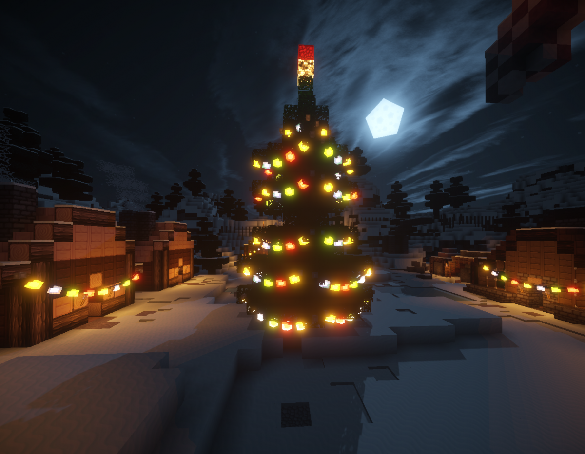 Зимний фон майнкрафт