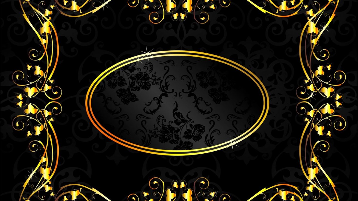 Золотой орнамент на черном фоне