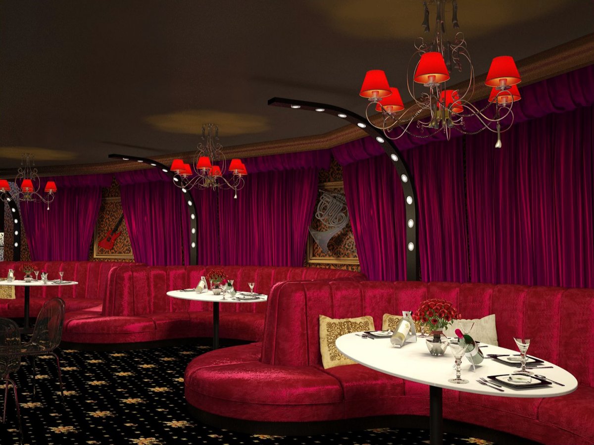 Ресторан в красных тонах