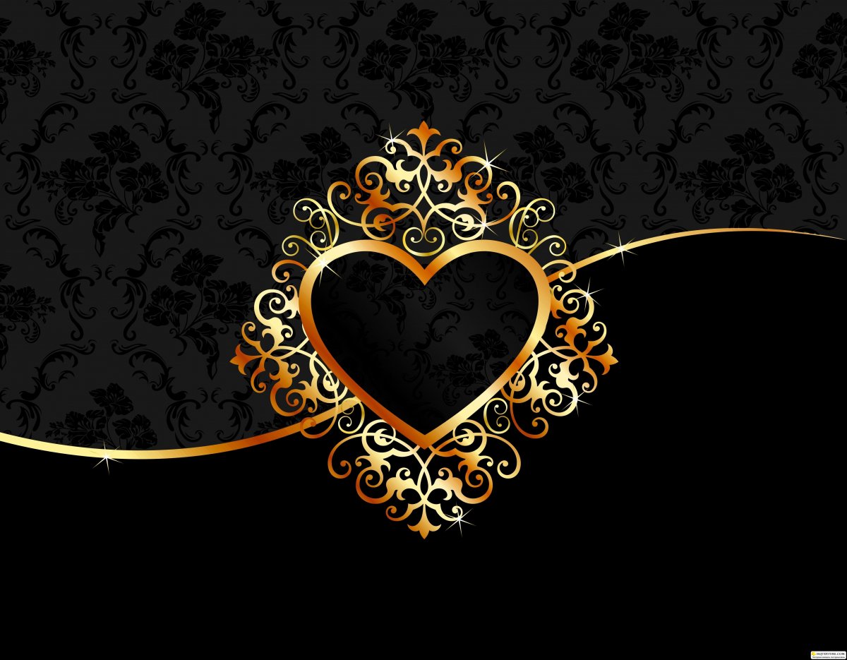 Черное сердце на золотом