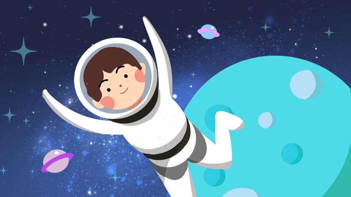 Обои мультяшный космонавт