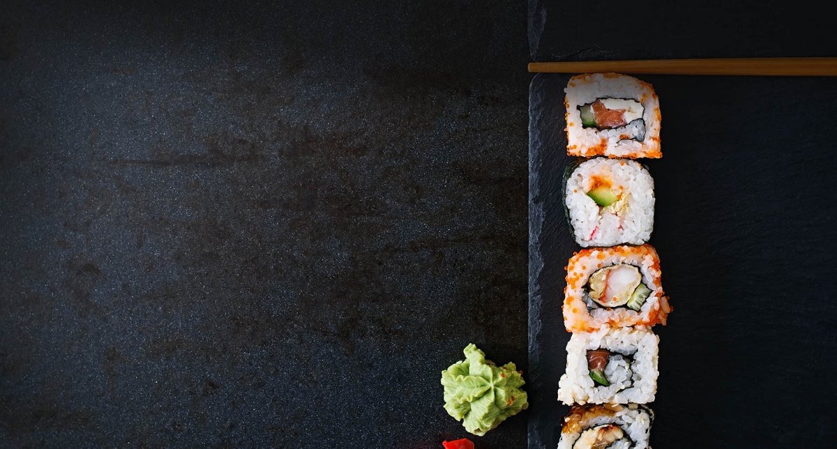 Роллы вид сверху