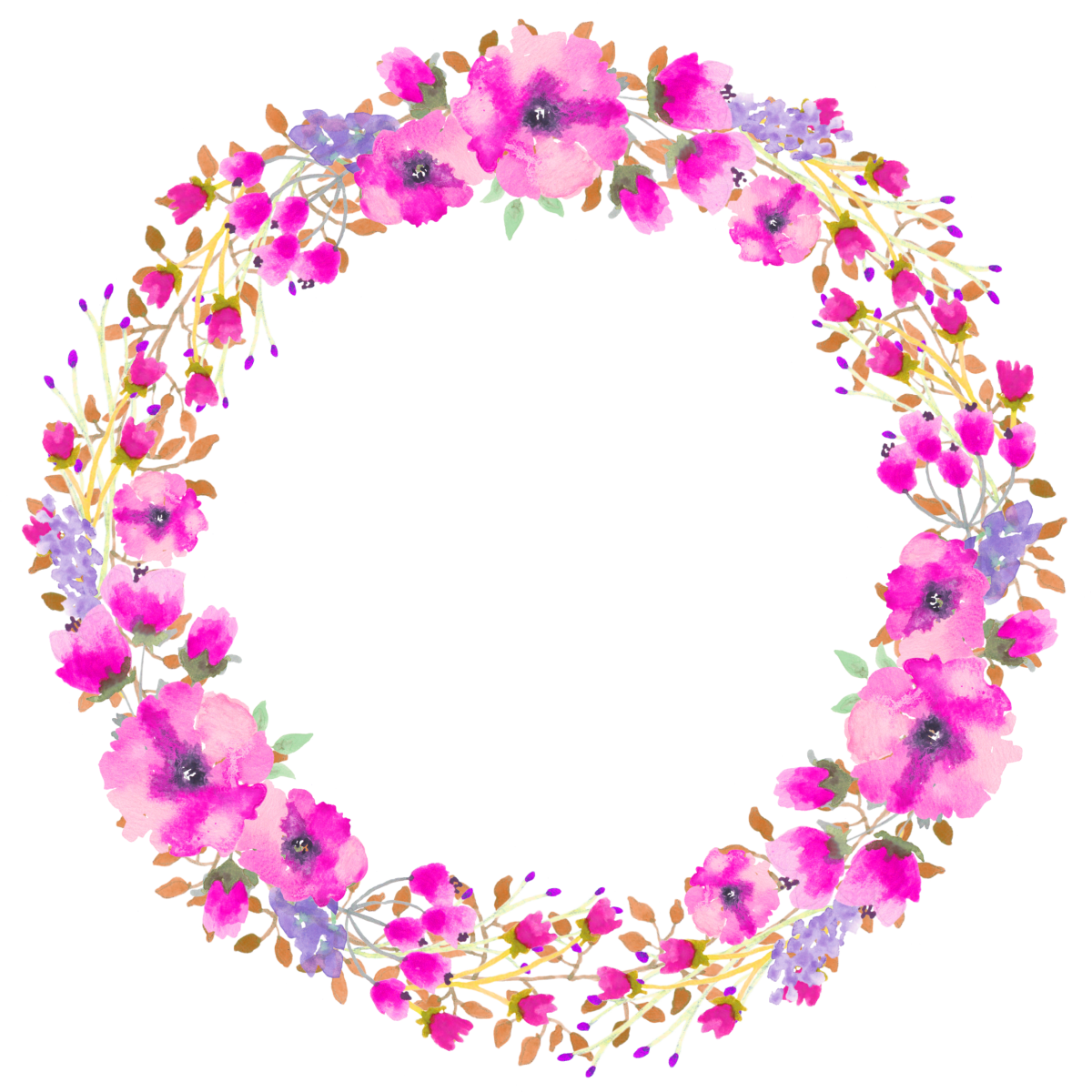 Цветочная рамка круглая