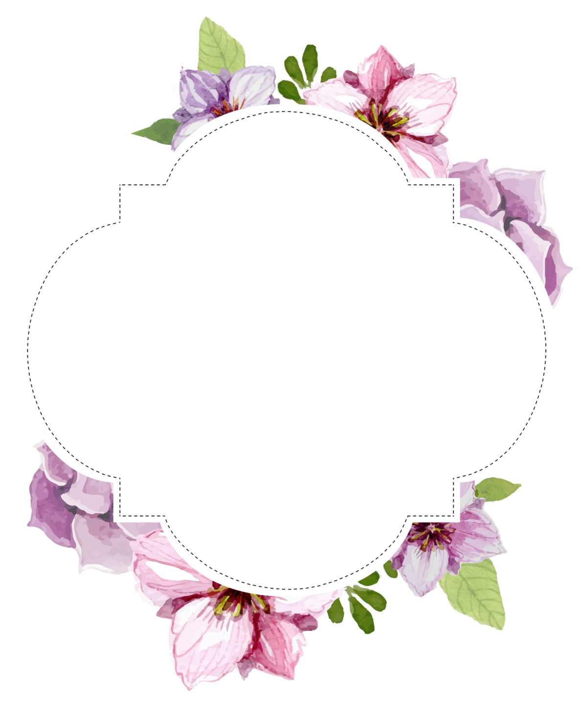 Цветочная рамка круглая