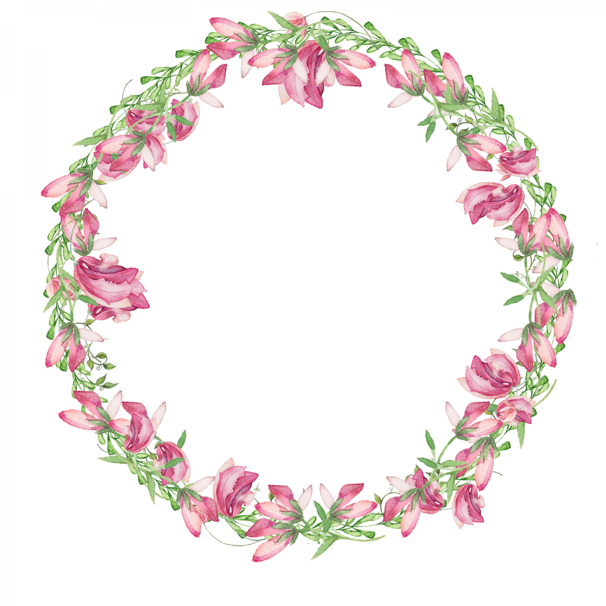 Круглая рамка с цветами