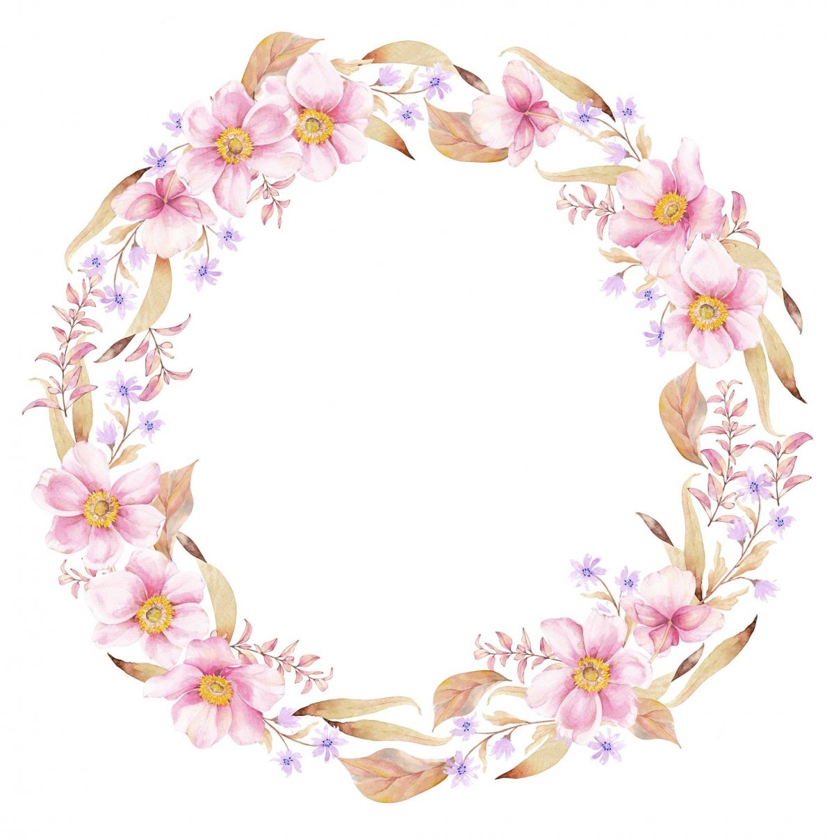 Цветочная рамка круглая