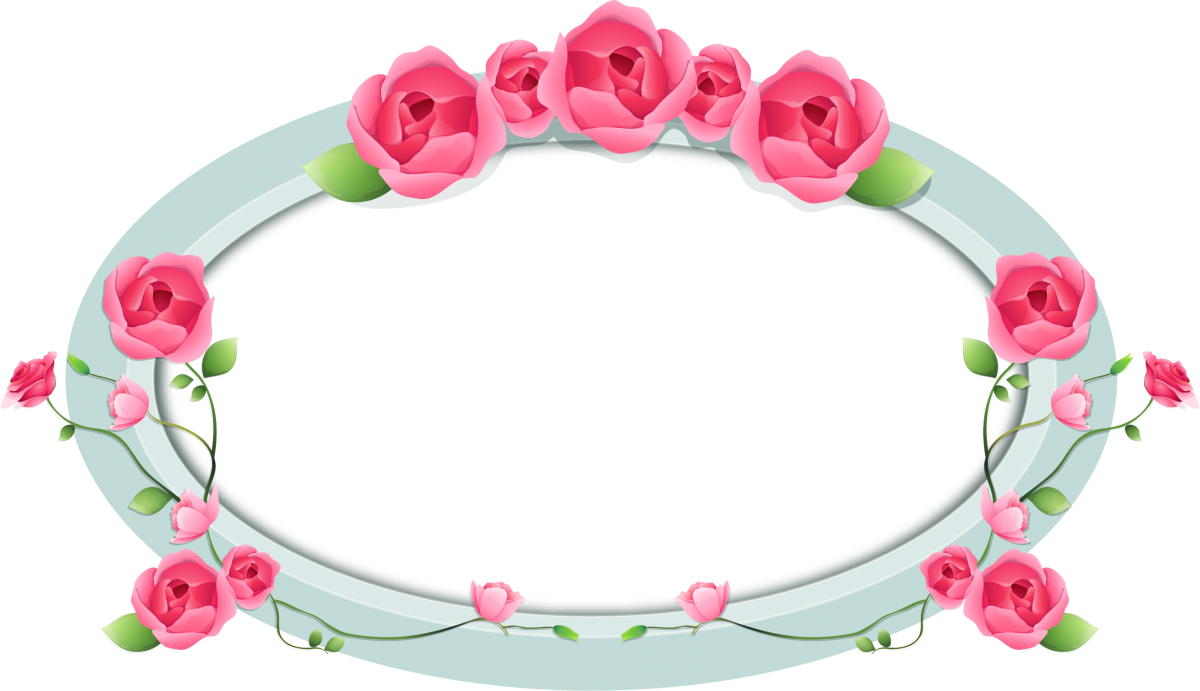 Круглая рамка с цветами