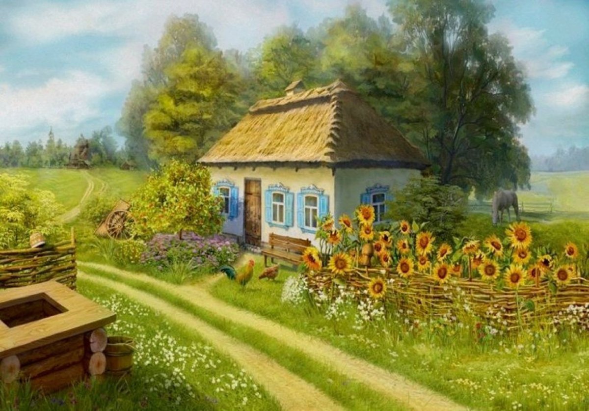 Фон деревня