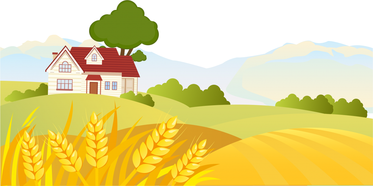 Векторные пейзажи деревни