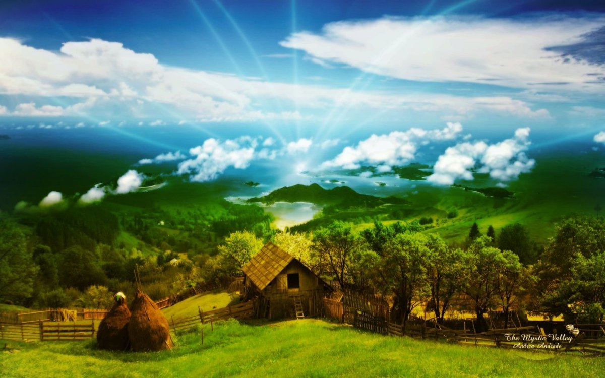 Фон деревня