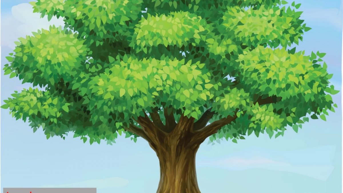 Большое дерево мультяшное