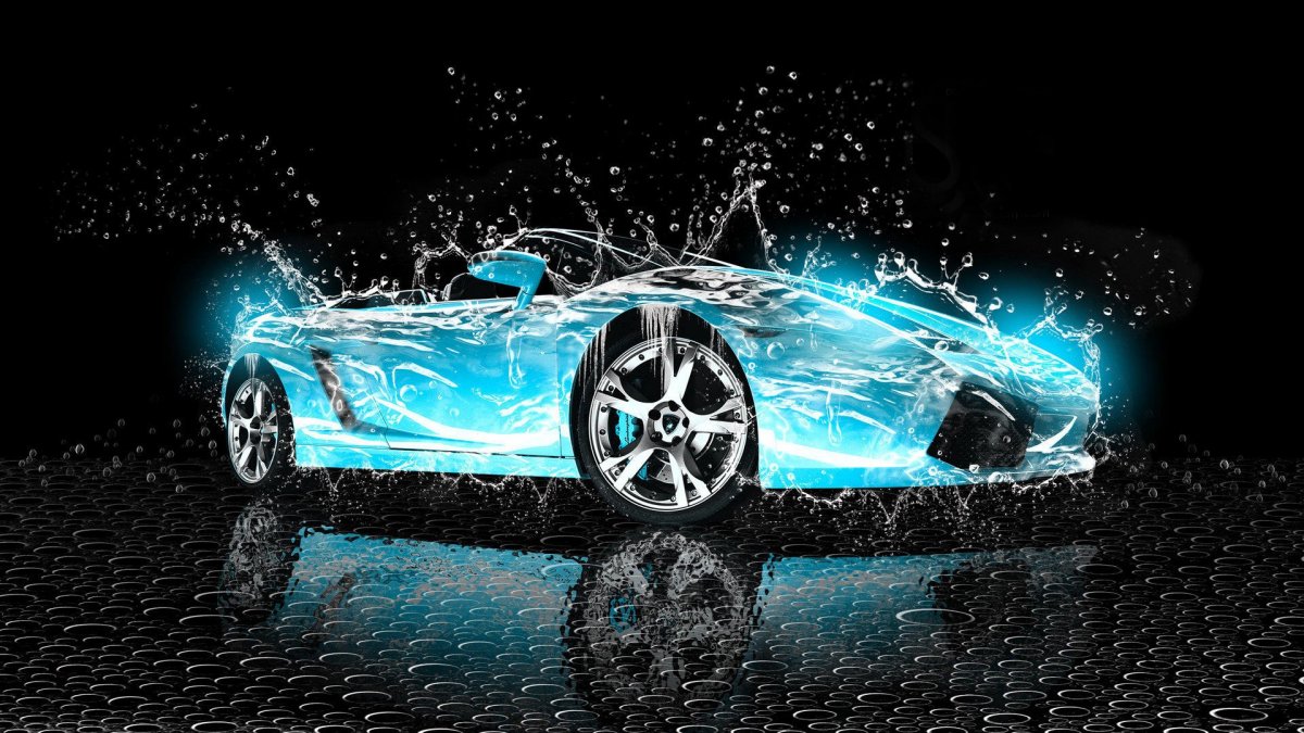 Автомобиль вода брызги