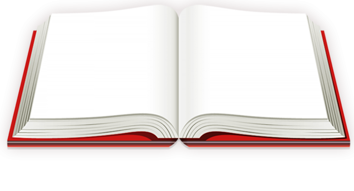 Раскрытая книга на прозрачном фоне