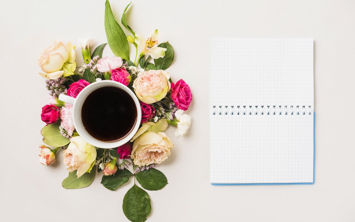 Кофе и цветы