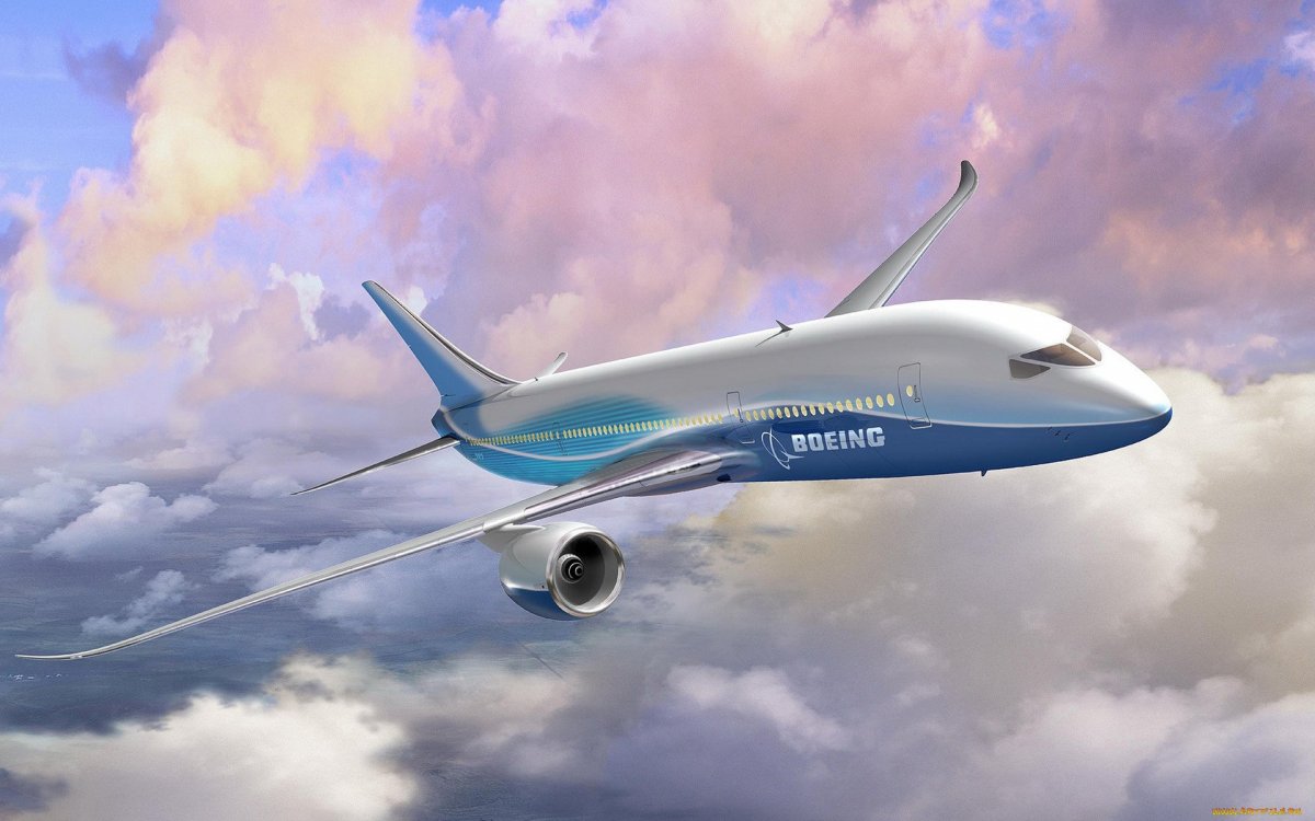 Самолет в небе на рабочий стол