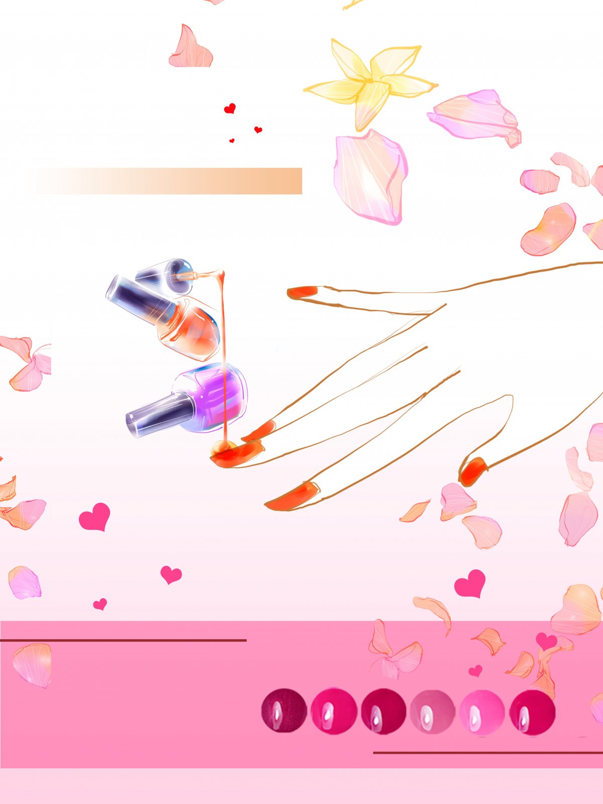 Инструменты маникюра на розовом фоне