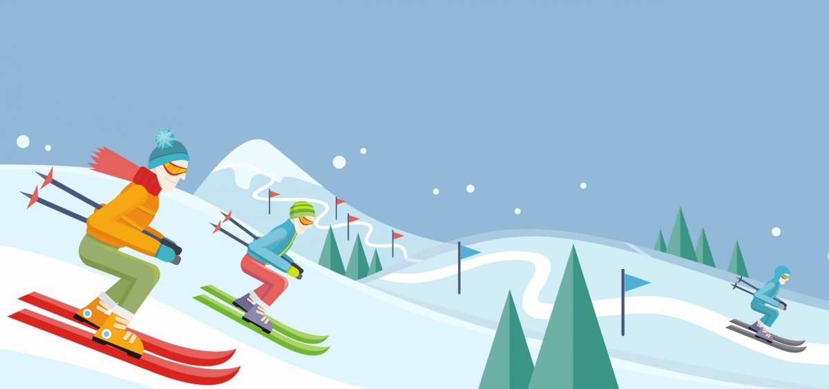 Горные лыжи иллюстрация