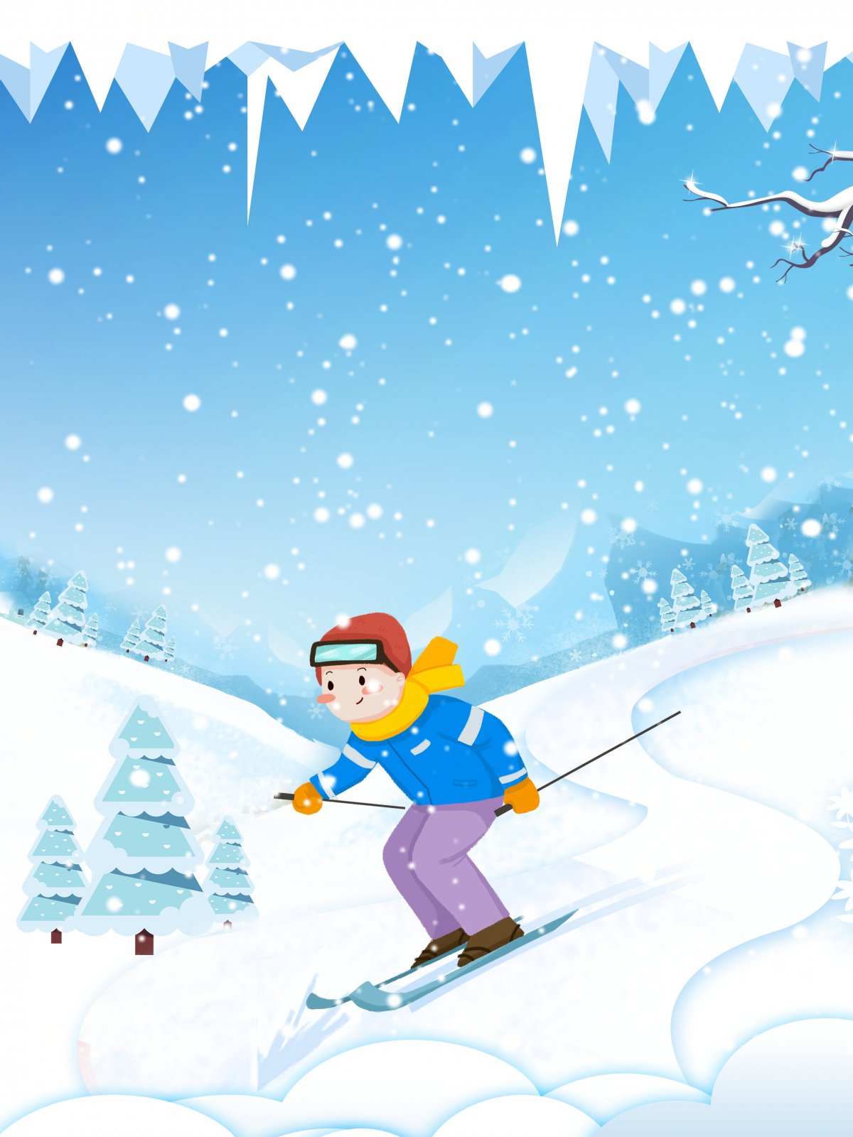 Зимний спортивный фон