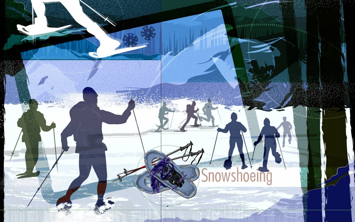 Лыжник абстракция