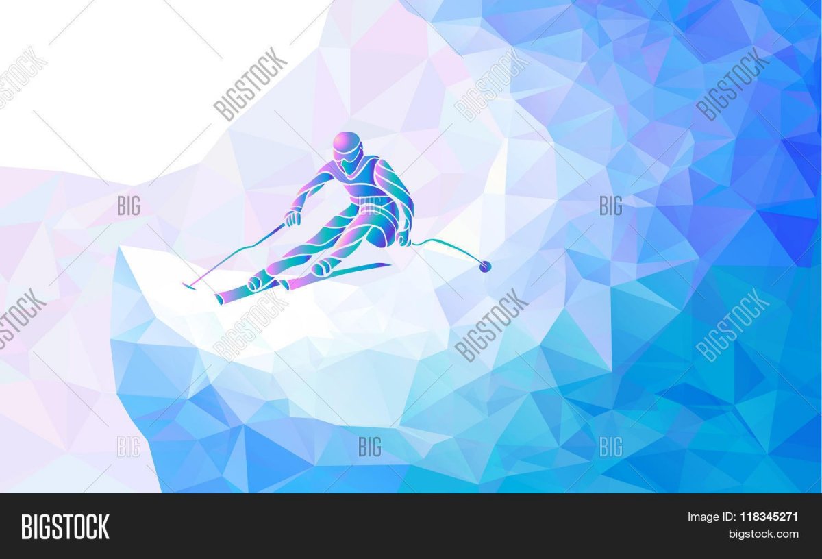 Лыжник абстракция