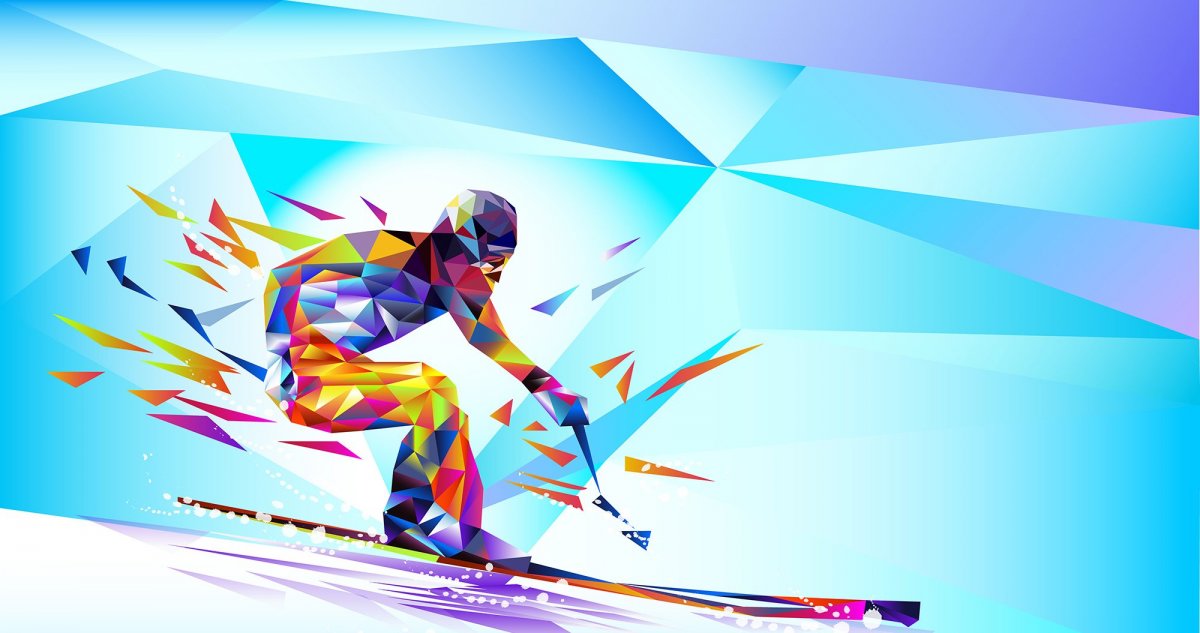 Лыжник абстракция