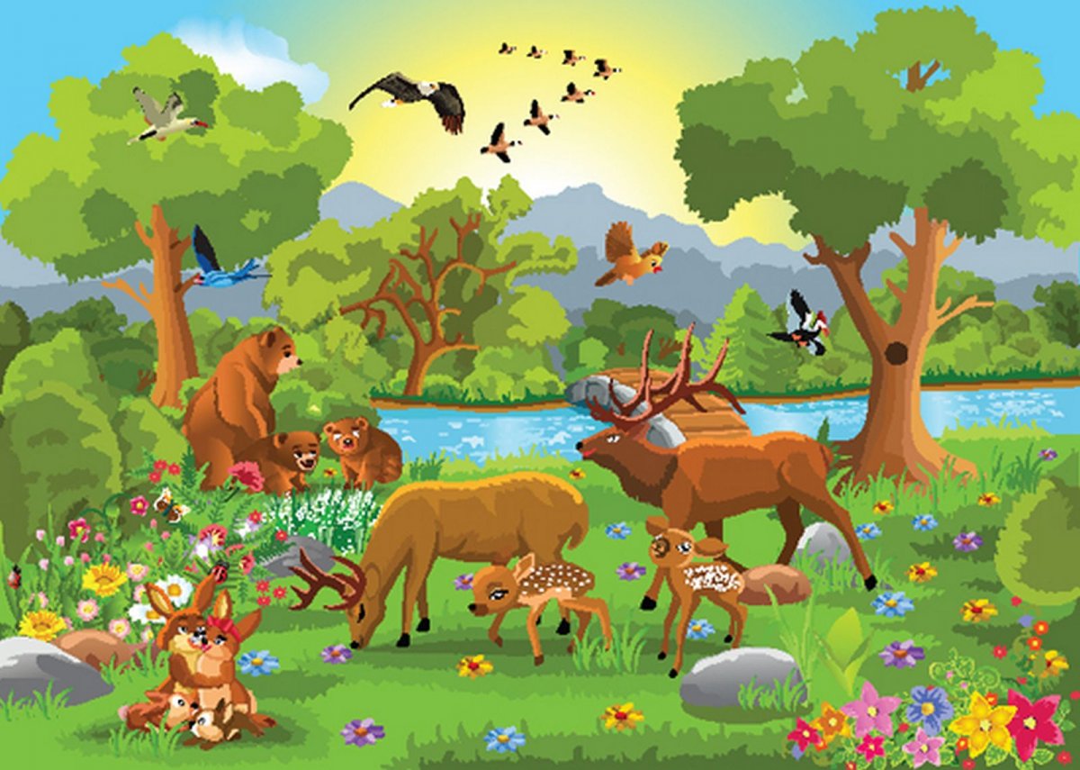 Животные леса для детей