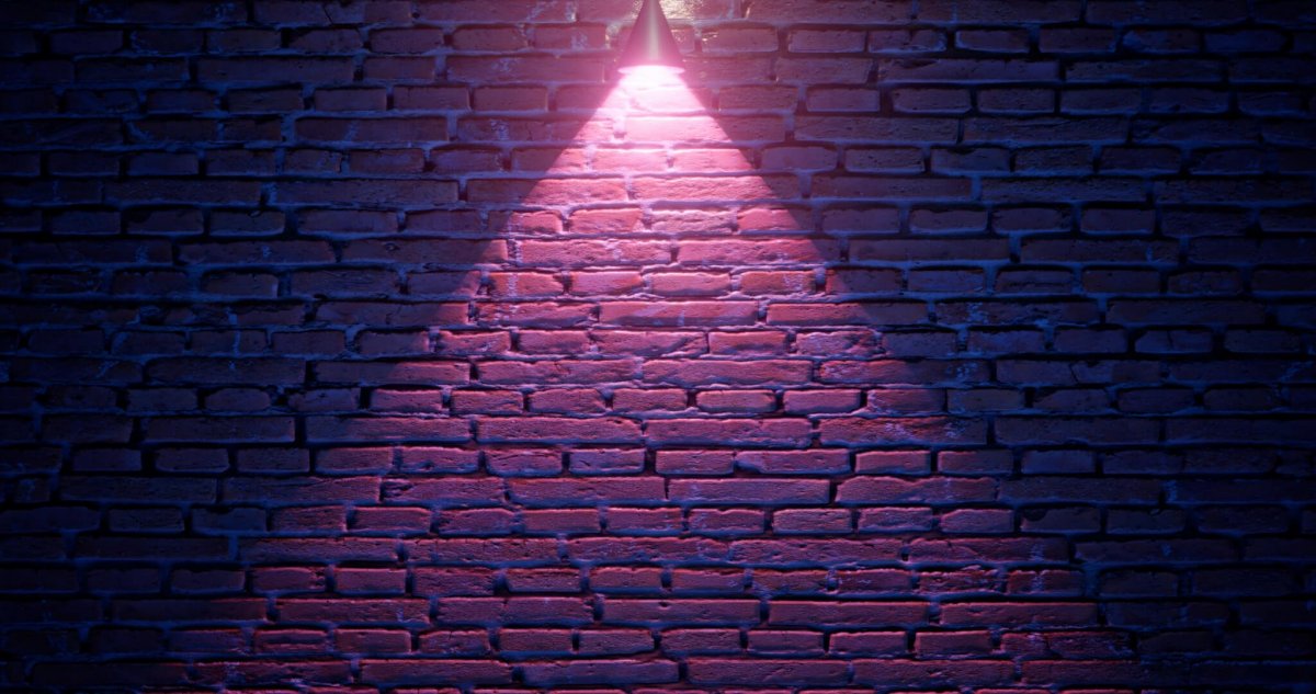 Черный кирпич с подсветкой